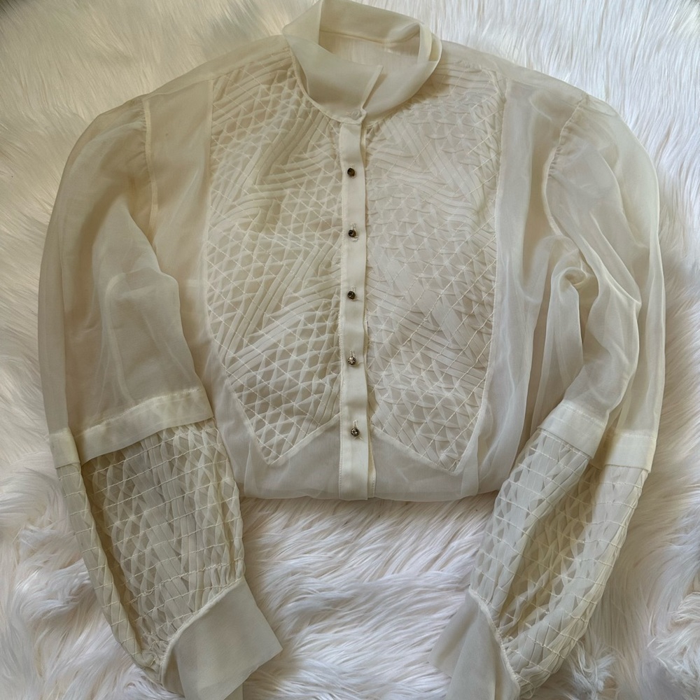 Boutine LA Sheer Cream Blouse